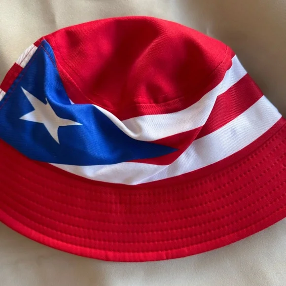 Vibrant Puerto Rico Red Flag Design Bucket Hat - Picture 2 of 4